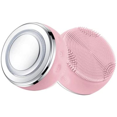 OJOINK Facial Cleansing Brush, Soft Silicone, Waterproof Vibrating Face Brush for Deep Cleansing, Exfoliating and Massaging (Color : Pink)