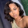Jnymell Short Bob Wig Body Wave Human Hair Wig Pre Plucked 13x6 Lace Front Wig 150% HD Transparent Lace Wigs Natural Color Real HD Lace Deep Part Glueless Short Wavy Brazilian Virgin Hair Wig view 4