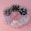 Cute Nail Charms Bundle set B includes 70pcs of charms with flower box storage (Black A-70pcs) view 1