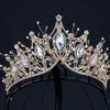 Baroque Crystal Tiara Retro Exquisite Black Rhinestone Crown Bar Mitzvah Korean Headband Wedding Girls Gift Hair Accessories Women Hair Hoop(red) view 4