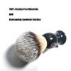 3 in1 Premium Shaving Brush Kit for Men Includes Vegan Badger Synthetic Hair Shaving Brush,Stainless Steel Shaving Soap Bowl,Heavy Safety Stand for Mens Gift (Deluxe Black) view 4