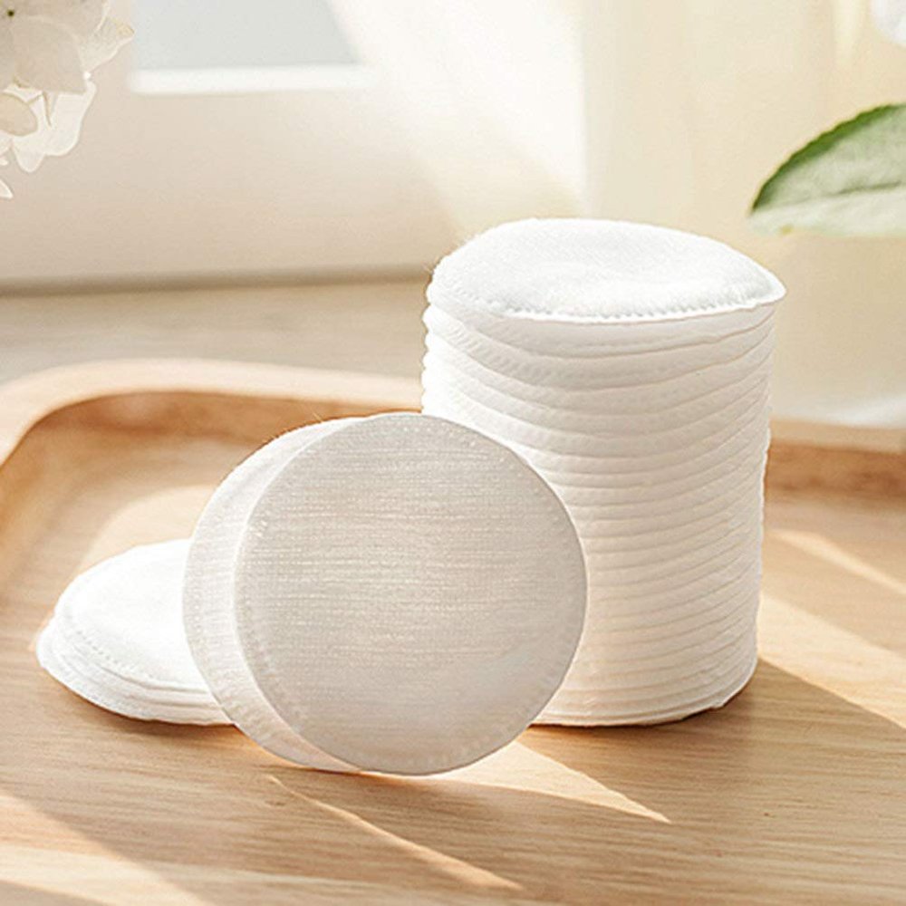 FOMIYES 60Pcs Round Makeup Remover Pads Soft Disposable Cotton Rounds for Face Cleansing Skin Care and Makeup Removal