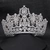 4" High Big Cubic Zirconia Luxembourg Replica Tiara for Wedding,Queens Tiaras,Hair Accessories view 3