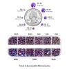 Beadsland Rhinestones for Makeup,8 Sizes 2500pcs Purple Flatback Rhinestones Eye Gems for Nails Crafts with Tweezers and Wax Pencil,Purple Velvet,SS4-SS30 view 3
