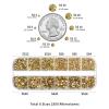 Beadsland Rhinestones for Makeup,8 Sizes 2500pcs Gold Flatback Rhinestones Face Gems for Nails Crafts with Tweezers and Wax Pencil,Metal Sunlight,SS4-SS30 view 3