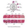 Beadsland Rhinestones for Makeup,8 Sizes 2500pcs Orange AB Flatback Rhinestones Face Gems for Nails Crafts with Tweezers and Wax Pencil,Hyacinth AB,SS4-SS30 view 3
