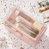 WMM Makeup Storage Organizer, Large Capacity Makeup Organizer with Transparent Visual Cover, Handle 3 Layers Portable Cosmetic Storage Box Easily Organize Your Cosmetics, Jewelry and Hair Accessories view 3