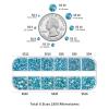 Beadsland Rhinestones for Makeup,8 Sizes 2500pcs Blue AB Flatback Rhinestones Face Gems for Nails Crafts with Tweezers and Wax Pencil,Aquamarine AB,SS4-SS30 view 3