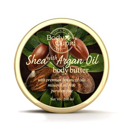 BlueQueen Shea and Argan OIl Body Butter with Shea Butter, Argan Oil, Honey and Aloe Vera Extract - 200 ml