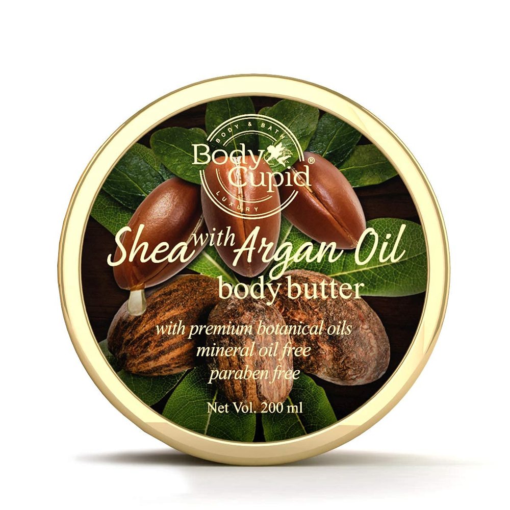BlueQueen Shea and Argan OIl Body Butter with Shea Butter, Argan Oil, Honey and Aloe Vera Extract - 200 ml