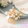 Catery Flower Bride Wedding Hair Comb Gold Floral Hairpiece Crystal Bridal Side Clips Accessories for Women view 2