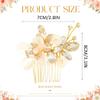 Catery Flower Bride Wedding Hair Comb Gold Floral Hairpiece Crystal Bridal Side Clips Accessories for Women view 4
