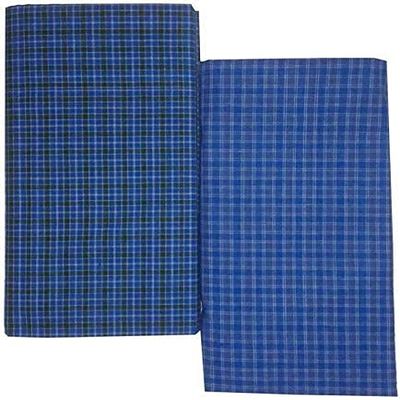 Men's Cotton Stitched Lungis (Multicolour, Free Size) - Set of 2 Pcs By Indian Collectible