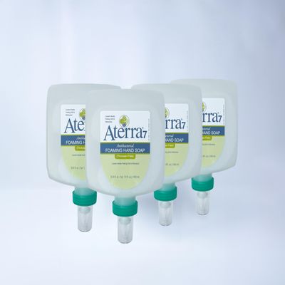 Aterra7 Foaming Hand Soap, 1 Liter Plastic Bottle for Wall Dispenser, 4-Pack
