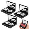 FRCOLOR 3Pcs Empty Eyeshadow Cases Plastic Square Eye Shadow Palette Highlight Blush Powder Sample Containers Pans Perfect for DIY Storage and Organizing Cosmetics 2.44X1.81X0.39 Inch (Not Magnetic) view 1