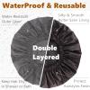 Adjustable Shower Caps for Men Women Reusable Waterproof Satin Lining Large Shower Cap for Long Hair Braids Curly Hair (L,Black/Black) view 2