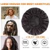 Adjustable Shower Caps for Men Women Reusable Waterproof Satin Lining Large Shower Cap for Long Hair Braids Curly Hair (L,Black/Black) view 4