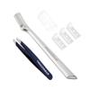 Tweezerman Exclusive Eyebrow Razor & Evening Blue Mini Slant Tweezer view 1