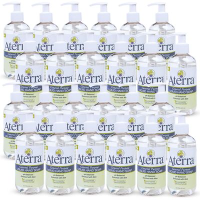 Aterra General Purpose Liquid Hand Soap, Bio-Based, Made in the USA, 8.5 oz Bulk 24-Pack