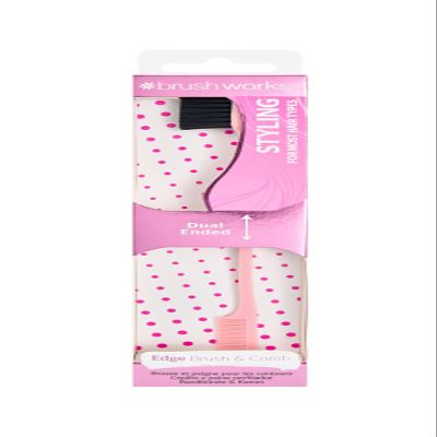 Brushworks Edge Brush & Comb Pink