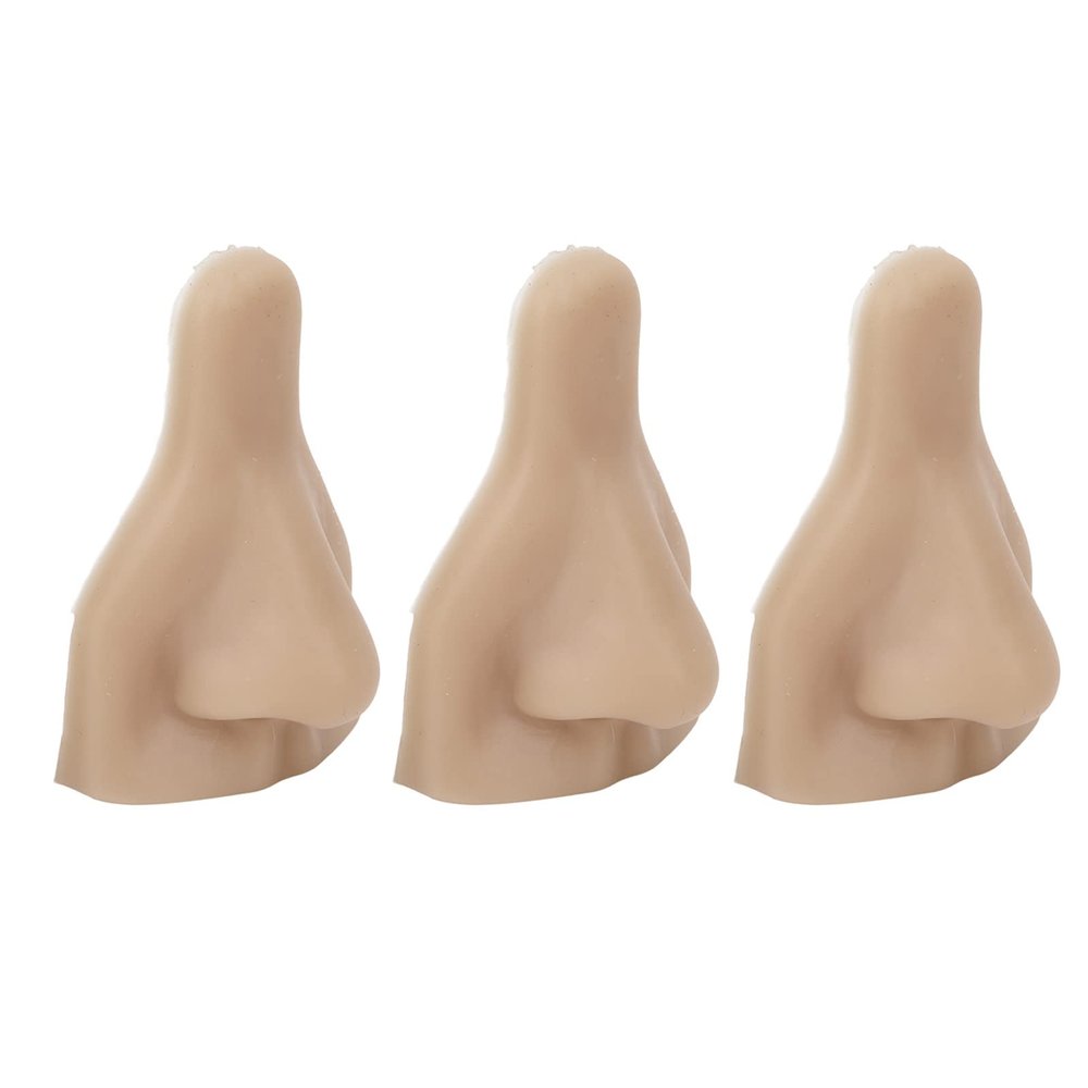 Socobeta Nose Model, 3PCS Small Human Nose Model Clear Structure for Teaching(Deep Skin Color)