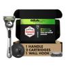 Gillette Labs with Exfoliating Bar by Men's Razor Set, 1 Shower Hook, Handle, 2 Blade Refills, Silver and Black, Razors for Men, Mens view 1