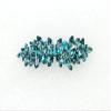 Faship Gorgeous Teal Rhinestone Crystal Floral Hair Barrette Clip view 2