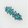 Faship Gorgeous Teal Rhinestone Crystal Floral Hair Barrette Clip view 3