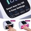 PURTATO Professional Rechargeable 96W UV LED Portable Cordless UV Light for Nail Lamp Machine with Removable Stainless Steel Bottom,4 Timer Setting and Smart Sensor Nail Dryer (Plating Silver) view 3