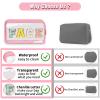 Chenille Letter Clear Makeup Bags Face Pouch, Preppy Patch Makeup Bag with Zipper, Transparent PVC & Nylon Waterproof Portable Glitter Cosmetic Bag Travel Toiletry Storage for Women Girl(FACE-Pink) view 4