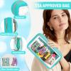Chenille Letter Clear Makeup Bags Hair Pouch, Preppy Patch Makeup Bag with Zipper, Transparent PVC & Nylon Waterproof Portable Glitter Cosmetic Bag Travel Toiletry Storage for Women Girl(HAIR-Green) view 3