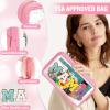 Chenille Letter Clear Makeup Bags Mama Pouch, Preppy Patch Makeup Bag with Zipper, Transparent PVC & Nylon Waterproof Portable Glitter Cosmetic Bag Travel Toiletry Storage for Women Girl(MAMA-Pink) view 3