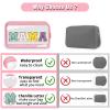 Chenille Letter Clear Makeup Bags Mama Pouch, Preppy Patch Makeup Bag with Zipper, Transparent PVC & Nylon Waterproof Portable Glitter Cosmetic Bag Travel Toiletry Storage for Women Girl(MAMA-Pink) view 4