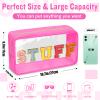Chenille Letter Clear Makeup Bags Stuff Pouch, Preppy Patch Makeup Bag with Zipper, Transparent PVC & Nylon Waterproof Portable Glitter Cosmetic Bag Travel Toiletry Storage for Women Girl(STUFF-Rose) view 2