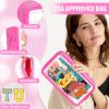 Chenille Letter Clear Makeup Bags Stuff Pouch, Preppy Patch Makeup Bag with Zipper, Transparent PVC & Nylon Waterproof Portable Glitter Cosmetic Bag Travel Toiletry Storage for Women Girl(STUFF-Rose) view 3