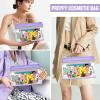 Chenille Letter Clear Makeup Bags Mama Pouch, Preppy Patch Makeup Bag Zipper with Handle, Transparent PVC & Nylon Waterproof Glitter Cosmetic Handbag Travel Toiletry Storage for Women(MAMA-Purple) view 4