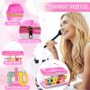 Chenille Letter Clear Makeup Bags Stuff Pouch, Preppy Patch Makeup Bag Zipper with Handle, Transparent PVC & Nylon Waterproof Glitter Cosmetic Handbag Travel Toiletry Storage for Women(STUFF-Rose) view 3