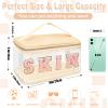 Chenille Letter Clear Makeup Bags Skin Pouch, Preppy Patch Makeup Bag Zipper with Handle, Transparent PVC & Nylon Waterproof Glitter Cosmetic Handbag Travel Toiletry Storage for Women Girl(SKIN-Beige) view 2