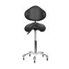 Cadiario Saddle Stool Rolling Chair with Back Support Swivel Adjustable Height Ergonomic Thick Seat Cushion with Wheels for Nail Lash Tech Esthetician Tattoo Artist Salon Hair Cutting Stylist Black view 1