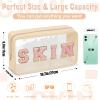 Chenille Letter Clear Makeup Bags Skin Pouch, Preppy Patch Makeup Bag with Zipper, Transparent PVC & Nylon Waterproof Portable Glitter Cosmetic Bag Travel Toiletry Storage for Women Girl(SKIN-Beige) view 2