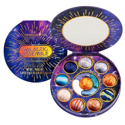 Galactic Assemble Eyeshadow Palette  Solar System Inspired 3D Planet Design, 14 Handcrafted Shimmer & Metallic Shades with Creamy Wet Texture, High-Pigmented Makeup Palette Gifts for Women & Girls