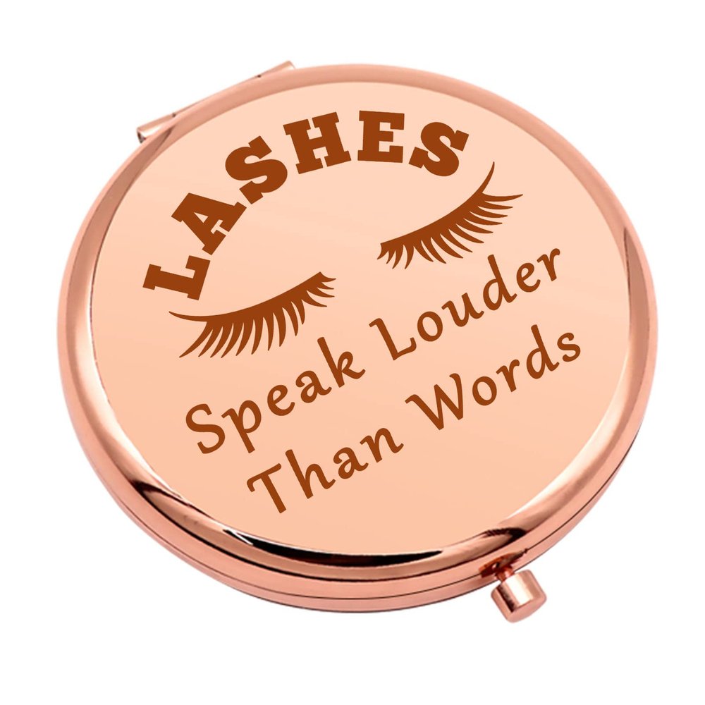 Lash Artist Gift Lash Tech Gifts Compact Mirror for Lash Technician Eyelashes Artist Gift Beautician Gifts Funny Presents for Women Folding Makeup Mirror for Best Friend Graduation Birthday
