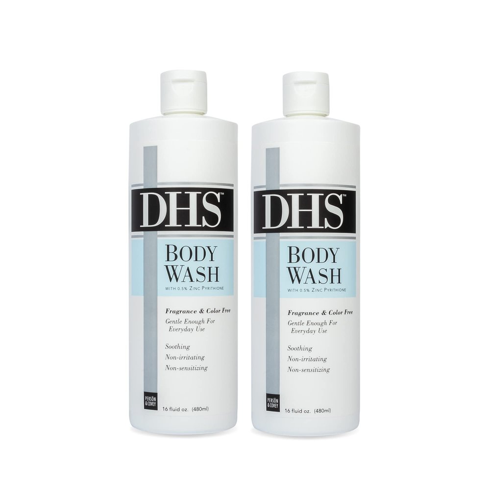 Person & Covey, Inc. DHS Moisturizing Body Wash - Gentle & Effective Body Wash Sensitive Skin, for Everyday Use - Unscented, Moisturizing for Men & Women, and Eczema Prone Skin - 2 Pack, 16 Oz.