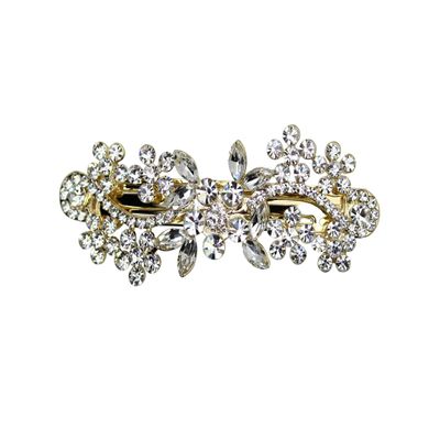 Faship Gorgeous Clear Crystal Floral Hair Clip Barrette