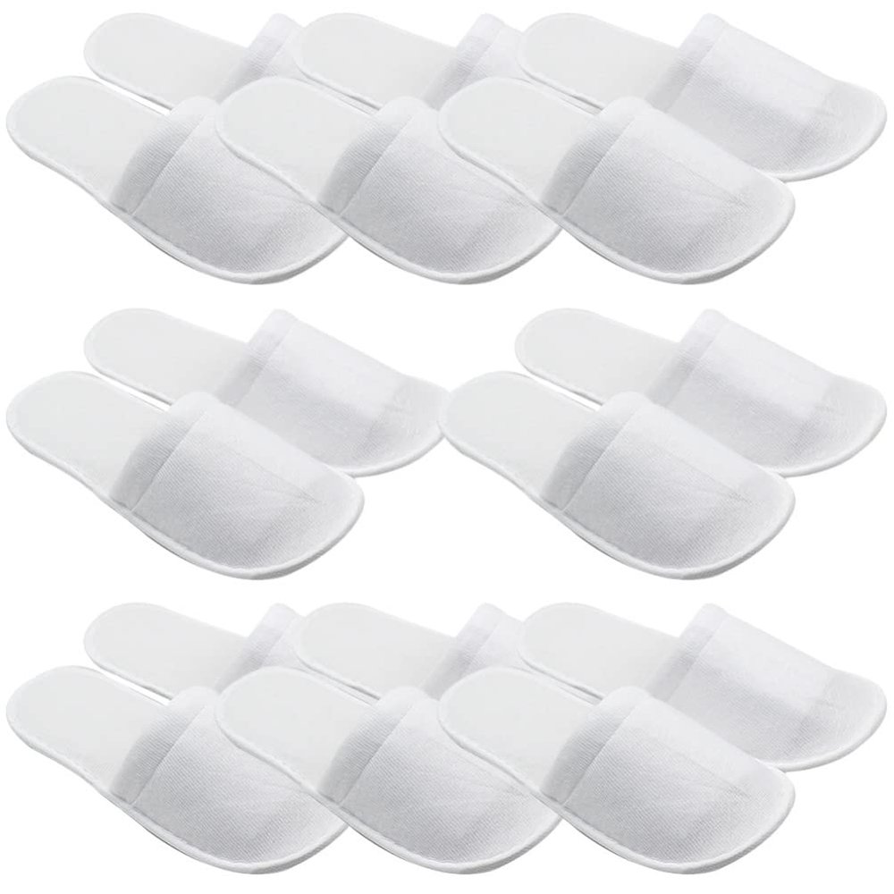 Beavorty 8 Pairs Disposable slippers spa slippers for guests disposable spa hotel guest for hotel travel white sandal shoes pedicure cloth