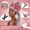 Bonnet Hood Hair Dryer Attachment - Soft, Adjustable Extra Large Bonnet Hair Dryer for Speeds Up Drying Time at Home, Easy to Use for Styling, Curling and Deep Conditioning (Pink) view 2