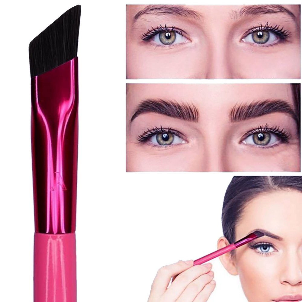 Eyebrow Brush, Multi Function Eyebrow Brush, Smooth Canvas Concealer Brush, Square Eyebrow Brush, Eyebrow Brush Square Ultra Thin Angled Eyebrow Brush (Color : 3 Packs)