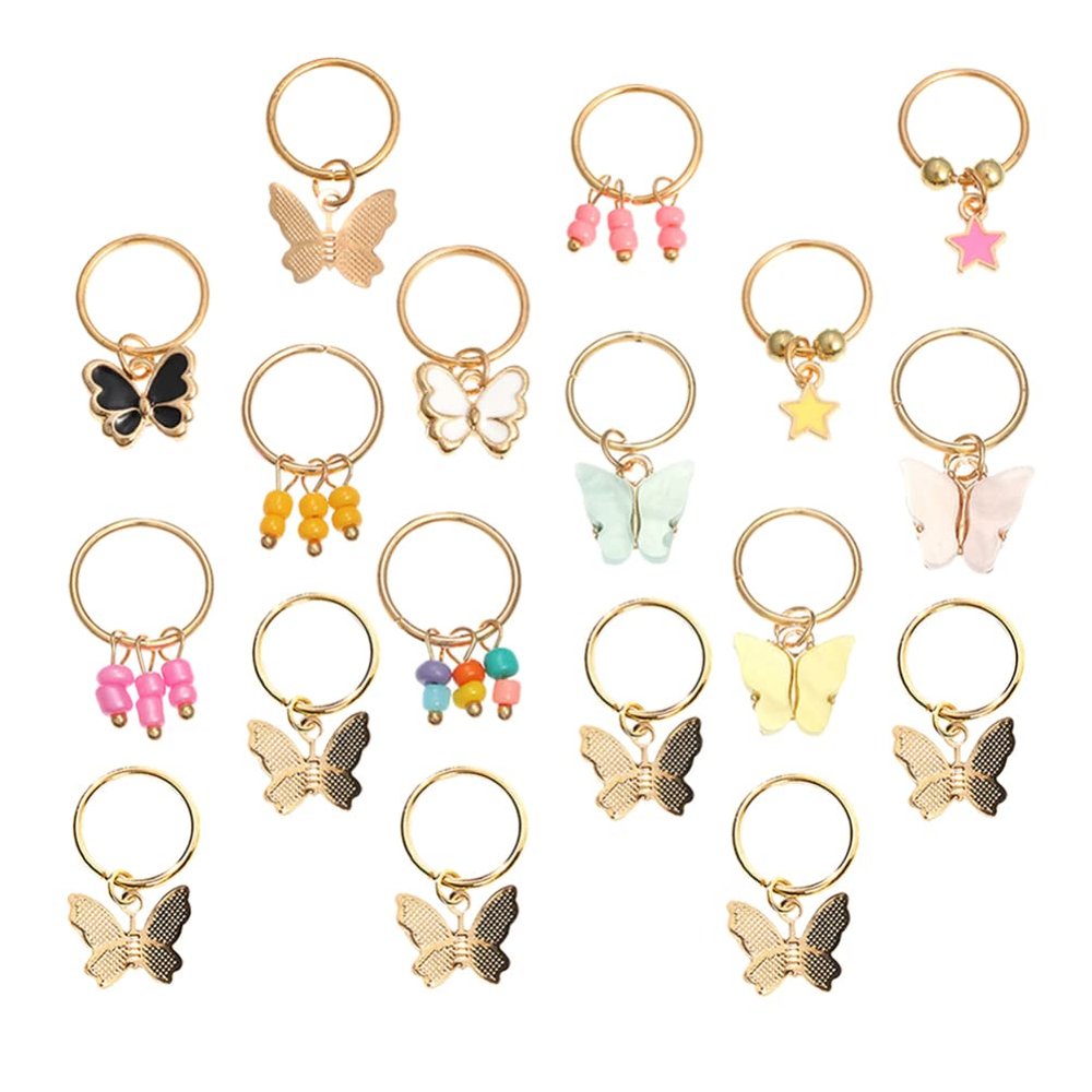 Uonlytech 18pcs Butterfly Charm Hair Clips for Dreadlocks and Braids Elegant Hair Jewelry Accessories for Women for Weddings Parties and Everyday Use