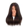 18 Inch 100 Human Hair Brown Black Hairdresser Exercise Head Dummy Model with Long Hair Styling Exercise Head Model. (Brown) view 2