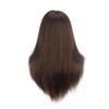 18 Inch 100 Human Hair Brown Black Hairdresser Exercise Head Dummy Model with Long Hair Styling Exercise Head Model. (Brown) view 3